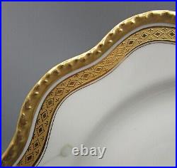 6 Haviland Feu de Four Dinner Plates Gold Encrusted Poppies H3917