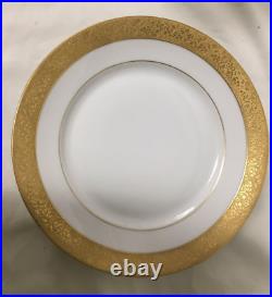 (6) Hutschenreuther Selb Gold Encrusted 10 Inch DINNER PLATE for Ovington's NY