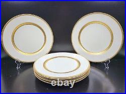 (6) Mikasa Antique Lace Dinner Plates L5531 Set Gold Trim White Flowers Dish Lot