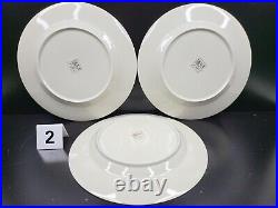 (6) Mikasa Antique Lace Dinner Plates L5531 Set Gold Trim White Flowers Dish Lot