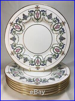 (6) Minton 10.375 Inch DINNER PLATES in the H2581 Pattern, RdN#608547 c. 1913