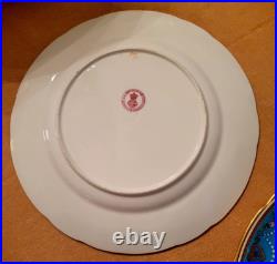 6 Minton Ca 1880 Turquoise Gold 9.1 Aesthetic Movement Dinner Plates Set As Is 6 Minton Ca 1880 Turquoise Gold 9.1 Aesthetic Movement Dinner Plates Set As Is