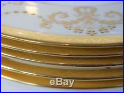 6 Minton Raised Gold Art Nouveau Dinner Plates, Circa 1920