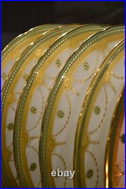 6 Minton for Tiffany Co New York English Bone China Gold Encrusted Dinner Plates
