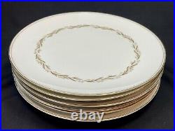 (6) Noritake China LAUREL #5903 Pristine 10.25 Gold Trim Dinner Plates JAPAN