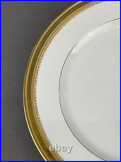 6 Pirkenhammer Vtg. Porcelain Heavy Gilt Dinner Plates 9 5/8 + Monogram SB/BS