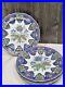 6-RARE-Antique-Spode-NEW-STONE-Radiating-Leaves-3876-Blue-Green-Gold-Plates-9-5-01-birm