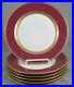 6-Raynaud-Limoges-9-3-4-Dinner-Plates-Red-Edge-Gold-Encrusted-Band-Paris-01-vjjt