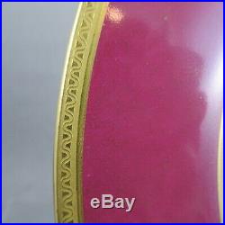 6 Raynaud Limoges 9 3/4 Dinner Plates Red Edge Gold Encrusted Band Paris