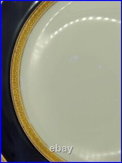 6 Rosenthal Cobalt Blue/White and ENCRUSTED GOLD Dinner Plates Set Of 6 VINTAGE