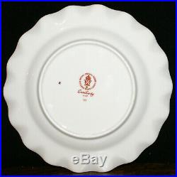 6 Royal Crown Derby Fine Bone China Lombardy Pattern 10 1/8 Dinner Plates MINT