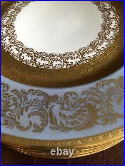 6 Vintage Wheeling Decorating Company 22 kt. Gold Encrusted 11 Dinner Plates
