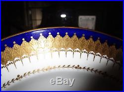 6 Vtg Royal Crown Derby Cobalt & Gold 10 Dinner Plates