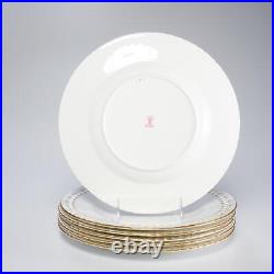 6 Vtg Royal Crown Derby Lancelot White Blue Gold Dinner Plates 10.5dia A