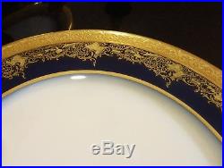 6 William Guerin Limoges France 11 Cobalt Dinner/Cabinet Plates Gold Encrusted