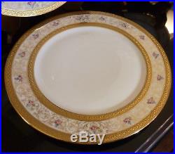 6 William Guerin Limoges France 11 Dinner/Cabinet Plates Roses & Gold Encrusted