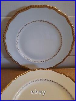 6 X Royal Doulton Large Dinner Plates Gold Rims Edge
