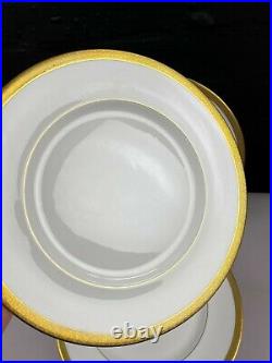 6 x Royal Doulton Royal Gold Larger Dinner Plates 10.75 Wide Set