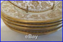 6 x Wedgwood Gold Damask 10.7 Bone China Dinner Plates 1st Quality