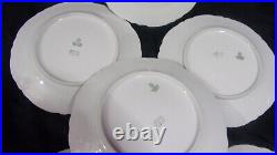 6fraureuth Germany- Artist Signed White Scalloped Gold Trim Dinner Plates 9.5