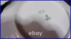 6fraureuth Germany- Artist Signed White Scalloped Gold Trim Dinner Plates 9.5