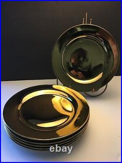 (7) Gold Colored Dinner Plates 10 1/2'
