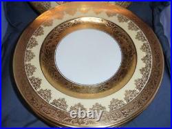 7 Heinrich H&C Bavaria Gold Encrusted Dinner Plates EUC