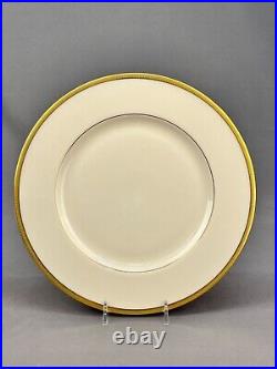 7 Lenox Tuxedo Gold 10 1/2 Dinner Plates Mint