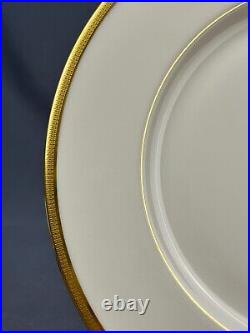 7 Lenox Tuxedo Gold 10 1/2 Dinner Plates Mint