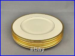 7 Lenox Tuxedo Gold 10 1/2 Dinner Plates Mint