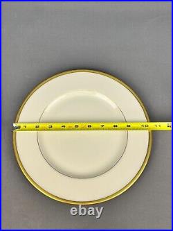 7 Lenox Tuxedo Gold 10 1/2 Dinner Plates Mint