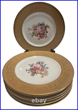 7 Royal Bavarian Hutschenreuther Selb Bavaria Gold Encrusted Dinner Plates 7 Royal Bavarian Hutschenreuther Selb Bavaria Gold Encrusted Dinner Plates
