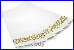 700 Pc Gold Plastic Dinnerware Set 100 Guest Disposable Gold Party Tableware Set