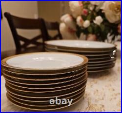 8 Altwasser Silesia Germany White Porcelain Plates Gold Rim Dinner & 10 Bread