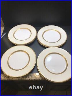 8 Antique Minton K100 Dinner Plate 10 1/4 Gold Encrusted Ivory