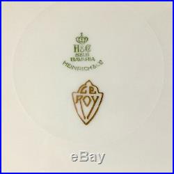 8 Elegant H&c Heinrich & Co Ge Roy Red & Gold Encrusted Dinner Plates, Maroon