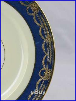 8 George Jones Crescent China Cobalt Gold Encrusted Dinner Plates 10.25
