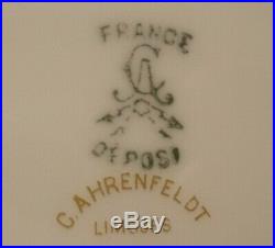 8 Gold Encrusted Dinner Plates 10.5 C Ahrenfeldt Limoges France Depose 1900 EUC
