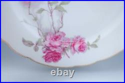 8 Haviland Baltimore Rose Dinner Plates Limoges Porcelain Large Pink Double Gold
