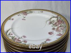 (8) Haviland'Feu de Four' Gold Encrusted withPink Carnations 10.3 DINNER PLATES (8) Haviland'Feu de Four' Gold Encrusted withPink Carnations 10.3 DINNER PLATES