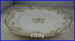 8 Haviland Schleiger 271A Dinner Plates Double Gold Pink Flowers Blue Ring Blank