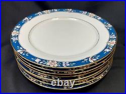 (8) Legendary By Noritake PRESCOTT #3880 Pristine 10.25 Gold Trim Dinner Plates