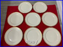 (8) Lenox 10/E88 9 7/8 Inch Dinner Plates Gold Trim