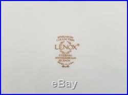 (8) Lenox Eternal Dinner Plates 10-5/8in Gold Trim Cream Body