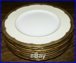 8 Minton for Tiffany & Co. New York Gold Encrusted Dinner Plates 10.25