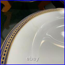 8 Royal Doulton Cobalt and Gold 10 3/8 Dinner Plates c. 1914 England Excellent