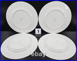 8 Royal Doulton Trent Dinner Plates Set Vintage Elegant White Gold Trim Dish Lot