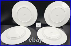 8 Royal Doulton Trent Dinner Plates Set Vintage Elegant White Gold Trim Dish Lot