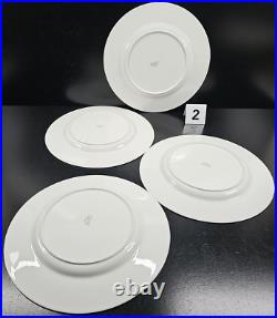 8 Royal Doulton Trent Dinner Plates Set Vintage Elegant White Gold Trim Dish Lot