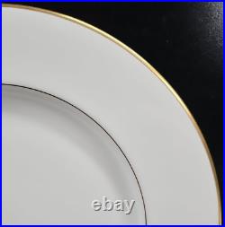 8 Royal Doulton Trent Dinner Plates Set Vintage Elegant White Gold Trim Dish Lot